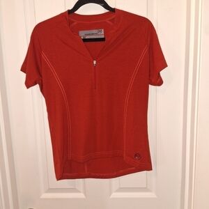 Novara Cycling T Shirt Rust Zipper Fitted Size Medium